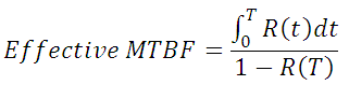 Equation for calculation of Effective MTBF