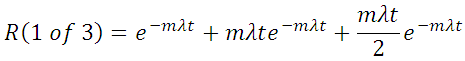 R(t) function for m of n units required, where n-m are cold spares