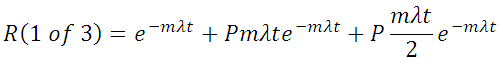 R(t) function for m of n units required, where n-m are cold spares