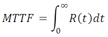 Equation for calculation of MTTF