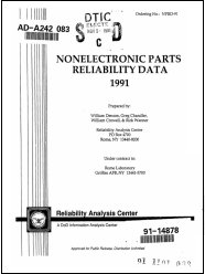 Nonelectronic Parts Reliability Data - NPRD-91