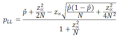 Equation to calculate binominal single-sided lower confidence interval