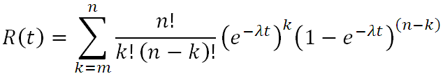 R(t) function for m of n units required